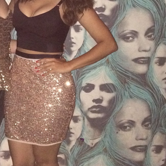 RACHEL Rachel Roy Dresses & Skirts - Rose Gold Sequin Mini Skirt